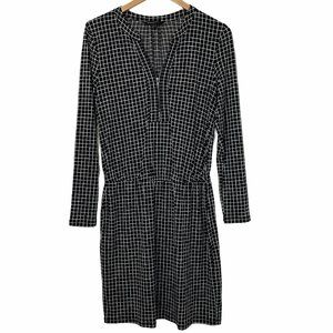 BANANA REPUBLIC Black Half Zip Dress with pockets